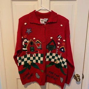 Jason Maxwell Women's Christmas Home For The Holiday Sweater 1XL